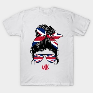 Uk  Girl, UK  girlfriend, UK Messy bun, British  Girl, british  girlfriend, British Messy bun T-Shirt